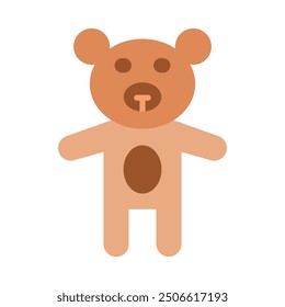 Teddy Bear Flat Icon Design For Personal nad Commercial Use