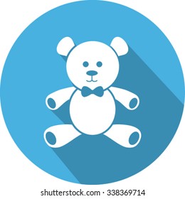 Teddy Bear Flat Icon Design.