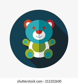 teddy bear flat icon with long shadow,eps 10