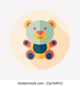 teddy bear flat icon with long shadow,eps 10