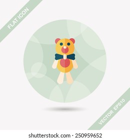 teddy bear flat icon with long shadow,eps10