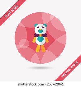 teddy bear flat icon with long shadow,eps10