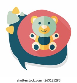 teddy bear flat icon with long shadow,eps 10