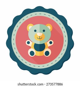 teddy bear flat icon with long shadow,eps 10