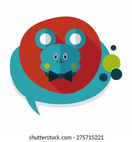 teddy bear flat icon with long shadow