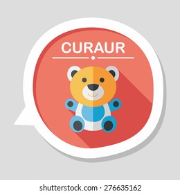 teddy bear flat icon with long shadow,eps 10