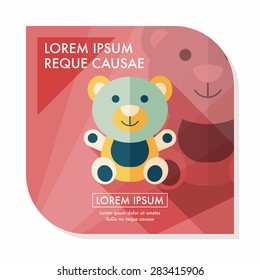 teddy bear flat icon with long shadow,eps 10