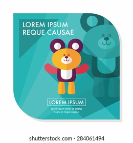 teddy bear flat icon with long shadow,eps10