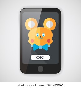 teddy bear flat icon with long shadow