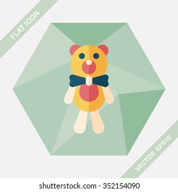 teddy bear flat icon with long shadow,eps10