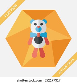 teddy bear flat icon with long shadow,eps10