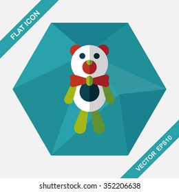 teddy bear flat icon with long shadow,eps10