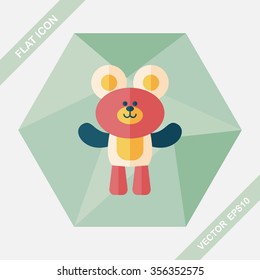 teddy bear flat icon with long shadow,eps10