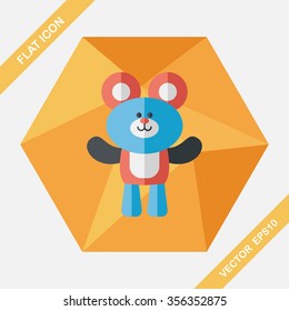 teddy bear flat icon with long shadow,eps10