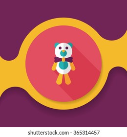 teddy bear flat icon with long shadow,eps10