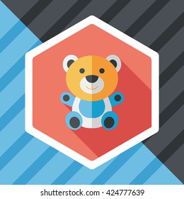 teddy bear flat icon with long shadow,eps 10