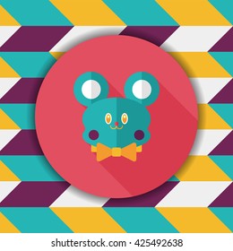 teddy bear flat icon with long shadow