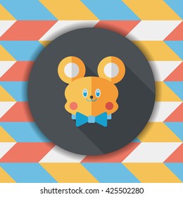 teddy bear flat icon with long shadow