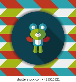 teddy bear flat icon with long shadow,eps10