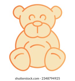 Teddy bear flat icon. Plush toy orange icons in trendy flat style. Ted gradient style design, designed for web and app. Eps 10