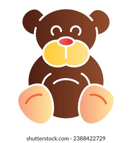 Teddy bear flat icon. Plush toy color icons in trendy flat style. Ted gradient style design, designed for web and app. Eps 10