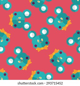 teddy bear flat icon seamless pattern background