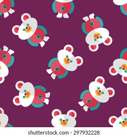 teddy bear flat icon seamless pattern background