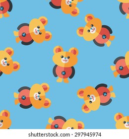 teddy bear flat icon seamless pattern background