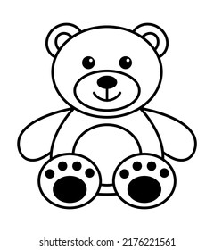 Teddy Bear Flat Vector Outline Icon