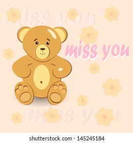 teddy bear and flowers