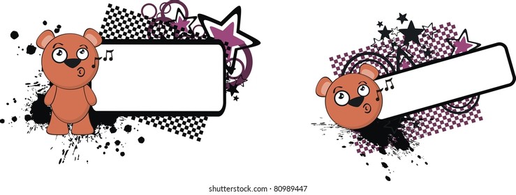 teddy bear funny cartoon copyspace in vector format