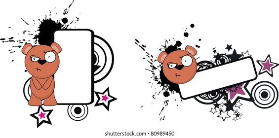 teddy bear funny cartoon copyspace in vector format