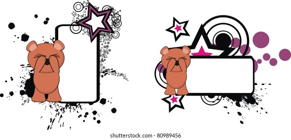 teddy bear funny cartoon copyspace in vector format