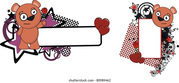 teddy bear funny cartoon copyspace in vector format