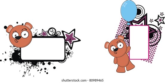 teddy bear funny cartoon copyspace in vector format