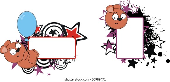 teddy bear funny cartoon copyspace in vector format