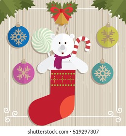 teddy bear gift Christmas vector