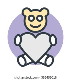 Teddy Bear Gift Colored Vector Icon