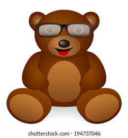 Teddy bear glasses on a white background. Vector illustration.