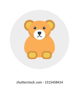 teddy bear glyph flat vector icon