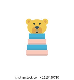 teddy bear glyph flat vector icon