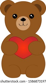 teddy bear with a gradient heart