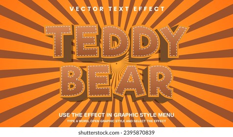 Teddy Bear graphic style editable text effect Template