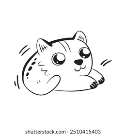 Urso de pelúcia Mão desenhado rabiscar linha ilustração vetor plana.
