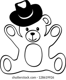 Teddy bear with hat. vector illustration
