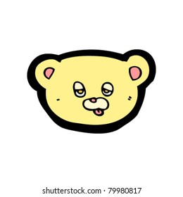 caricatura de la cabeza de un oso de peluche