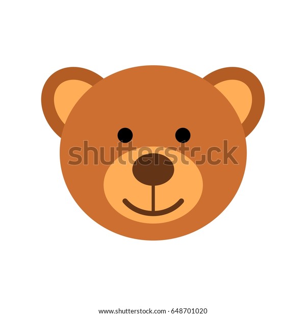 Teddy Bear Head Character Isolated On Stock Vector (Royalty Free) 648701020