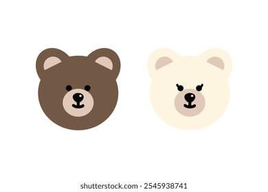 Teddy bear head icon. Flat cartoon character vector design isolated illustration.