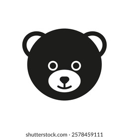 Teddy bear head icon. Vector. Flat design. Bear face.