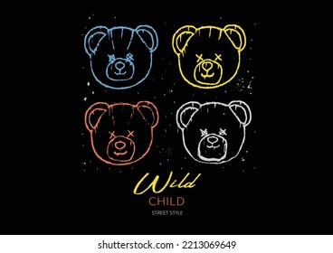 diseño vectorial de cabeza de oso de peluche